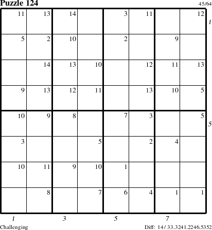 Step-by-Step Instructions for Puzzle 124 with all 14 steps marked