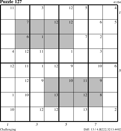 Step-by-Step Instructions for Puzzle 127 with all 13 steps marked