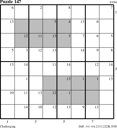 Step-by-Step Instructions for Puzzle 147 with all 14 steps marked