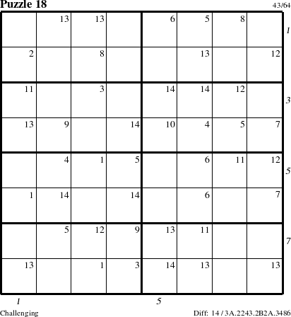 Step-by-Step Instructions for Puzzle 18 with all 14 steps marked