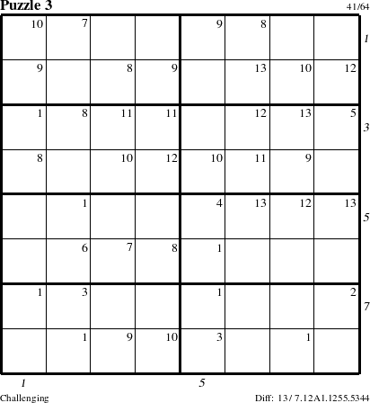 Step-by-Step Instructions for Puzzle 3 with all 13 steps marked