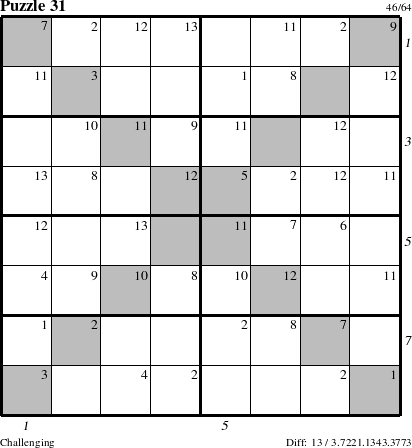 Step-by-Step Instructions for Puzzle 31 with all 13 steps marked