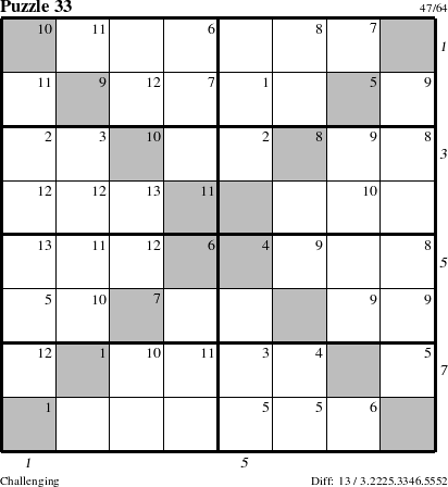 Step-by-Step Instructions for Puzzle 33 with all 13 steps marked