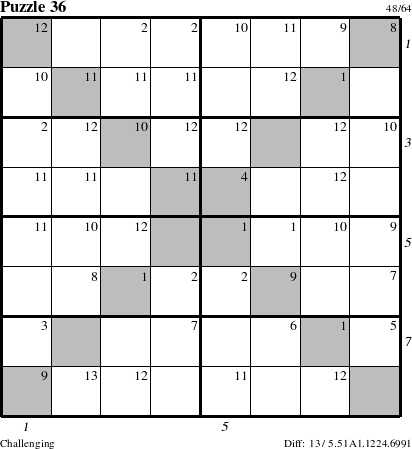 Step-by-Step Instructions for Puzzle 36 with all 13 steps marked