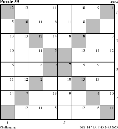 Step-by-Step Instructions for Puzzle 59 with all 14 steps marked