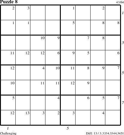 Step-by-Step Instructions for Puzzle 8 with all 13 steps marked