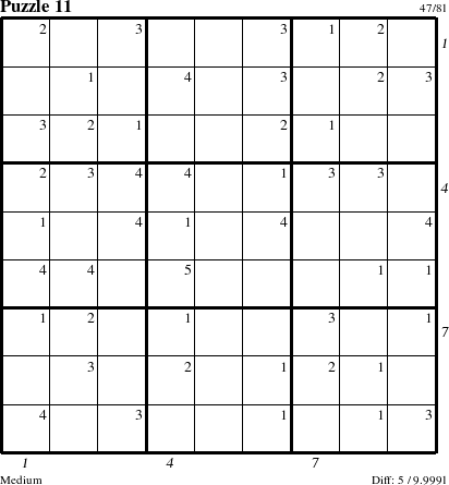 Step-by-Step Instructions for Puzzle 11 with all 5 steps marked