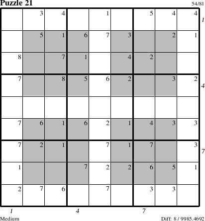 Step-by-Step Instructions for Puzzle 21 with all 8 steps marked