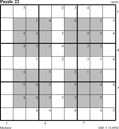 Step-by-Step Instructions for Puzzle 22 with all 5 steps marked