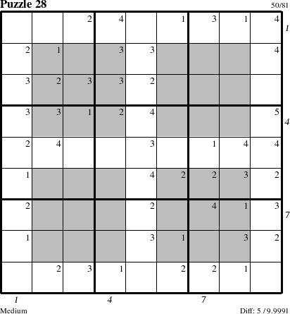 Step-by-Step Instructions for Puzzle 28 with all 5 steps marked