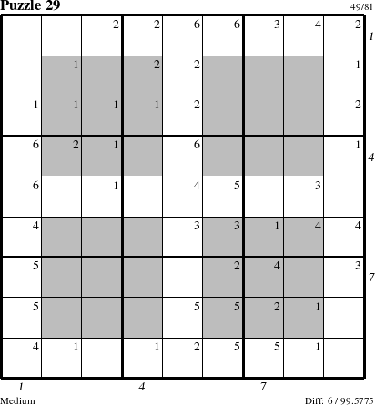 Step-by-Step Instructions for Puzzle 29 with all 6 steps marked