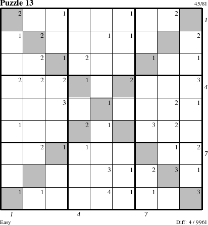 Step-by-Step Instructions for Puzzle 13 with all 4 steps marked