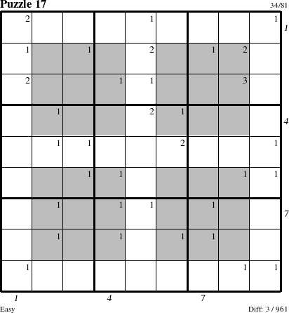 Step-by-Step Instructions for Puzzle 17 with all 3 steps marked