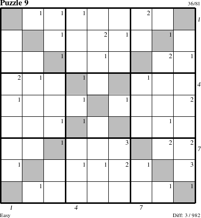 Step-by-Step Instructions for Puzzle 9 with all 3 steps marked