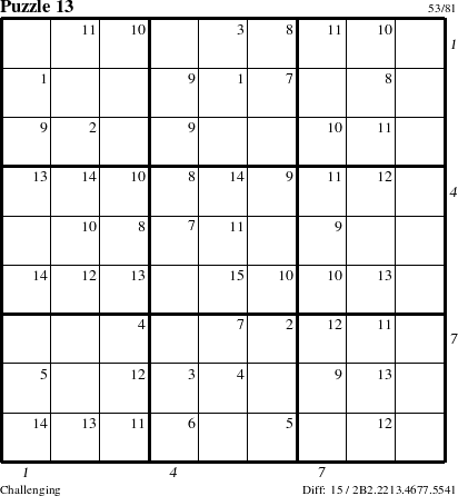 Step-by-Step Instructions for Puzzle 13 with all 15 steps marked