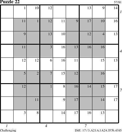 Step-by-Step Instructions for Puzzle 22 with all 17 steps marked