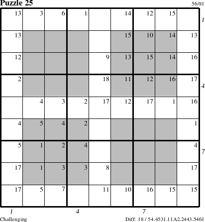 Step-by-Step Instructions for Puzzle 25 with all 18 steps marked