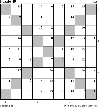 Step-by-Step Instructions for Puzzle 40 with all 16 steps marked