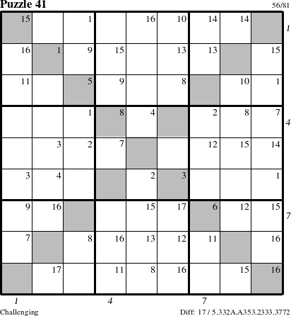 Step-by-Step Instructions for Puzzle 41 with all 17 steps marked