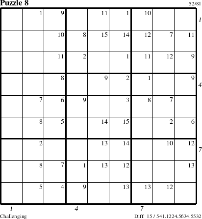 Step-by-Step Instructions for Puzzle 8 with all 15 steps marked