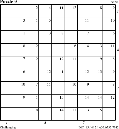 Step-by-Step Instructions for Puzzle 9 with all 15 steps marked