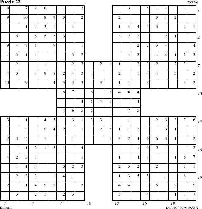 Step-by-Step Instructions for Puzzle 22 with all 10 steps marked