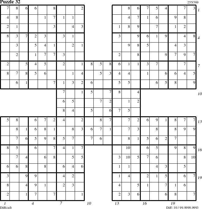 Step-by-Step Instructions for Puzzle 32 with all 10 steps marked