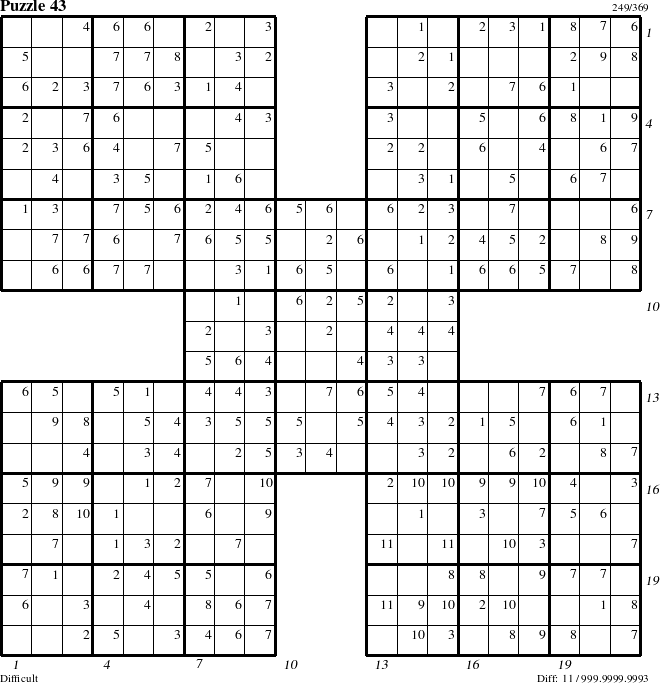 Step-by-Step Instructions for Puzzle 43 with all 11 steps marked