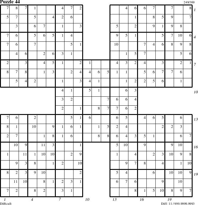 Step-by-Step Instructions for Puzzle 44 with all 11 steps marked