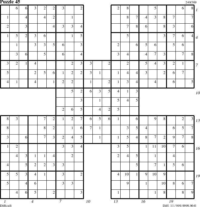 Step-by-Step Instructions for Puzzle 45 with all 11 steps marked