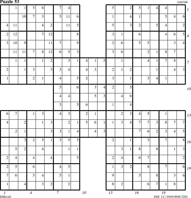 Step-by-Step Instructions for Puzzle 53 with all 12 steps marked