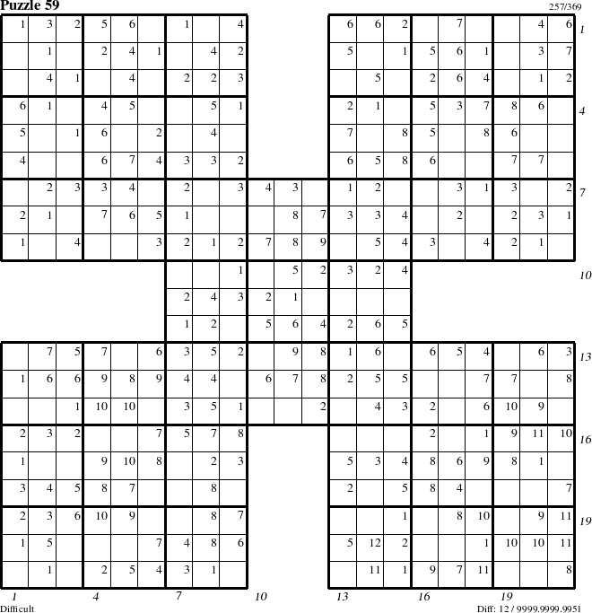 Step-by-Step Instructions for Puzzle 59 with all 12 steps marked