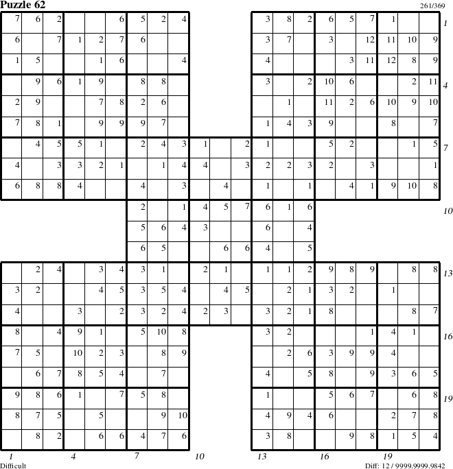 Step-by-Step Instructions for Puzzle 62 with all 12 steps marked