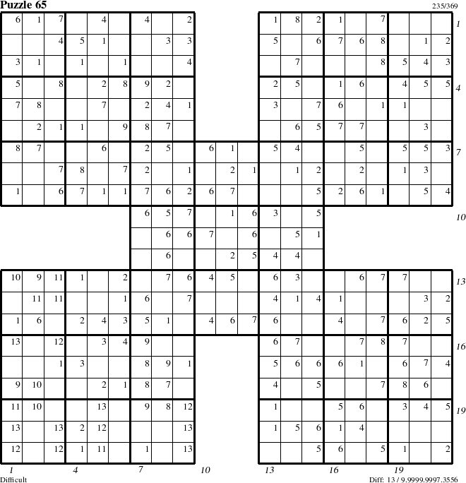 Step-by-Step Instructions for Puzzle 65 with all 13 steps marked