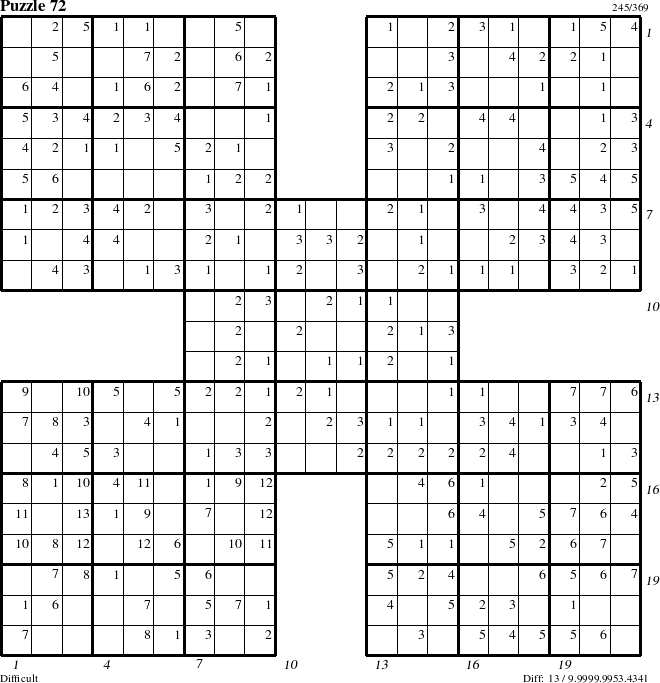 Step-by-Step Instructions for Puzzle 72 with all 13 steps marked