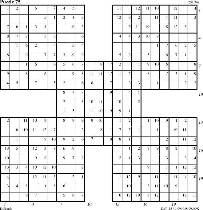 Step-by-Step Instructions for Puzzle 75 with all 13 steps marked