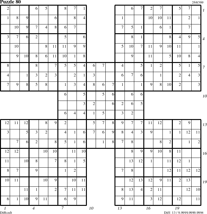 Step-by-Step Instructions for Puzzle 80 with all 13 steps marked