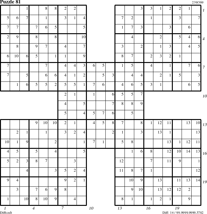 Step-by-Step Instructions for Puzzle 81 with all 14 steps marked