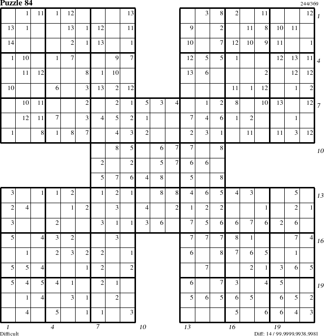 Step-by-Step Instructions for Puzzle 84 with all 14 steps marked