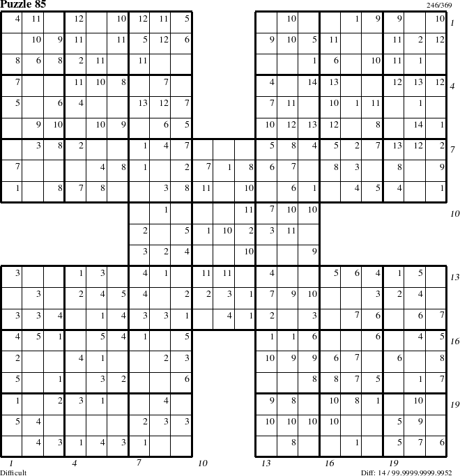 Step-by-Step Instructions for Puzzle 85 with all 14 steps marked