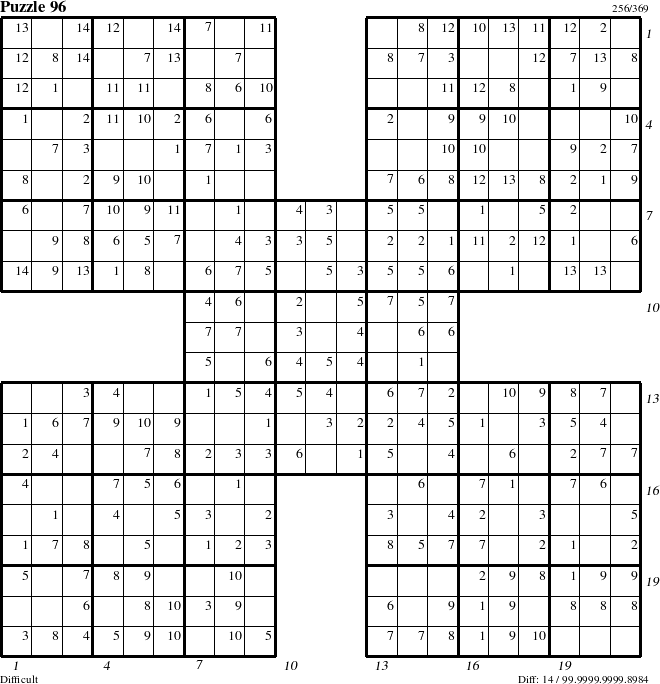 Step-by-Step Instructions for Puzzle 96 with all 14 steps marked