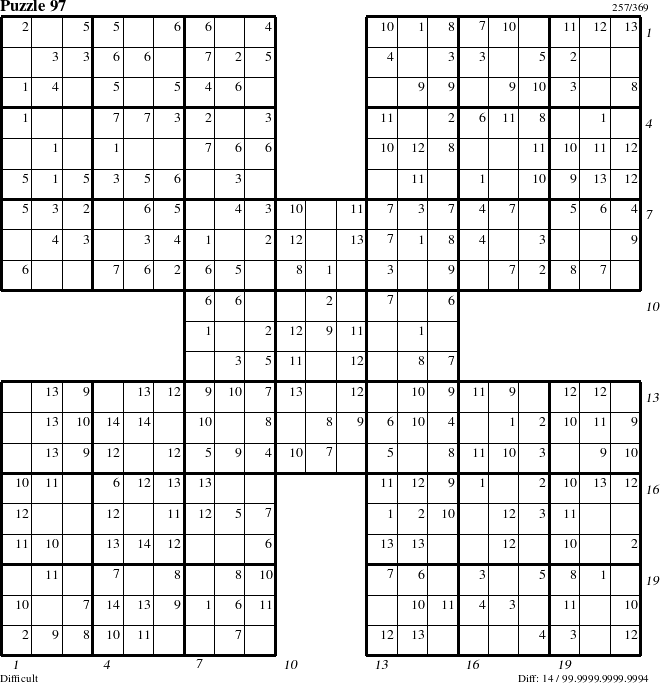 Step-by-Step Instructions for Puzzle 97 with all 14 steps marked