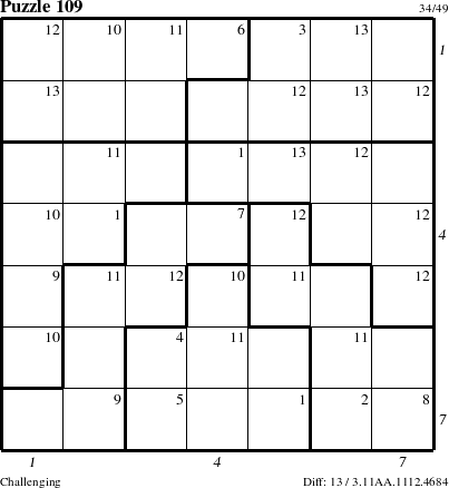 Step-by-Step Instructions for Puzzle 109 with all 13 steps marked