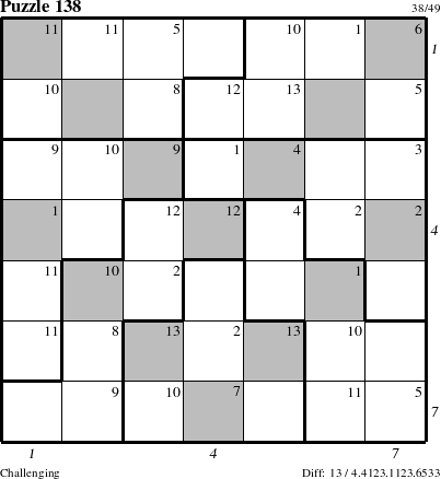 Step-by-Step Instructions for Puzzle 138 with all 13 steps marked