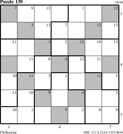 Step-by-Step Instructions for Puzzle 139 with all 13 steps marked