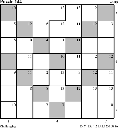 Step-by-Step Instructions for Puzzle 144 with all 13 steps marked