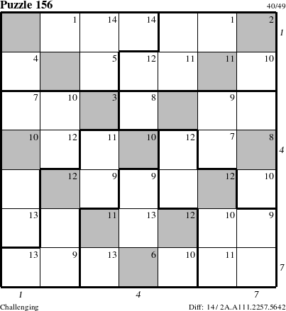 Step-by-Step Instructions for Puzzle 156 with all 14 steps marked