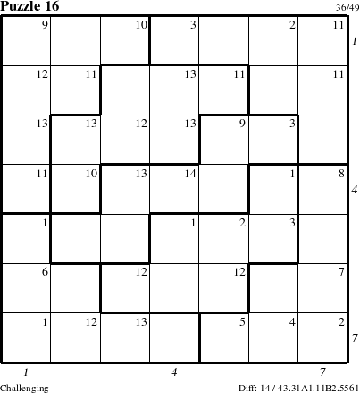 Step-by-Step Instructions for Puzzle 16 with all 14 steps marked