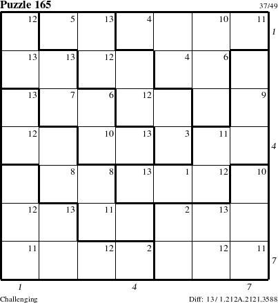 Step-by-Step Instructions for Puzzle 165 with all 13 steps marked