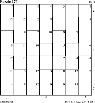 Step-by-Step Instructions for Puzzle 176 with all 13 steps marked